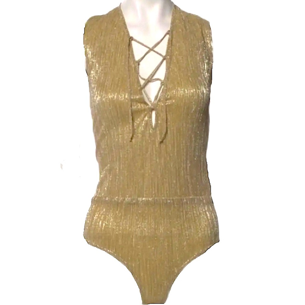 ANINE BING Tie Neck Sleeveless Bodysuit